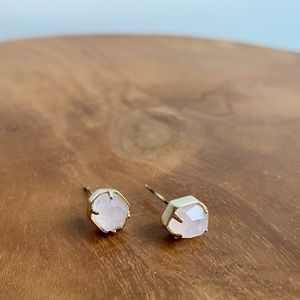 Kendra Scott Rose Quartz Logan Studs